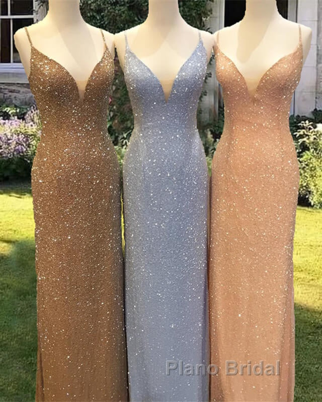 Mermaid Sequined Beaded V-Neck Formal Dresses Secondary image