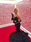 Mermaid Sequins Black Long Formal Prom Dresses 22Th Birthday Outfits With Sleeves