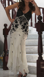 Mermaid Spaghetti Strap Chiffon Applique Long Formal Prom Dresses Temperament Party Dresses