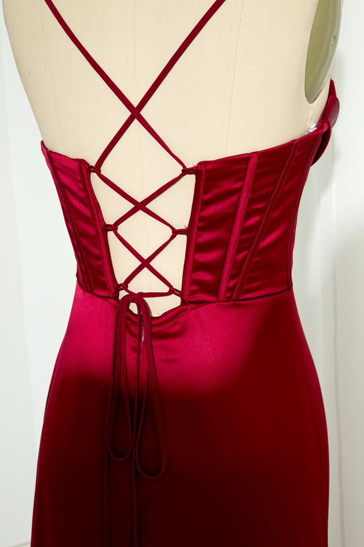 Mermaid Spaghetti Straps Floor Length Formal Prom Dresses With Slit 21St Birthday Outfit