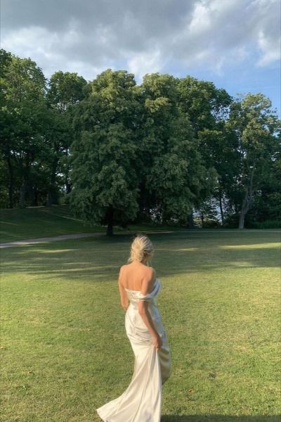 Mermaid Split Front Formal Prom Dresses Simple Formal Evening Dresses