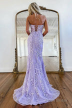 Mermaid Strapless Lace Prom Dress With Appliques