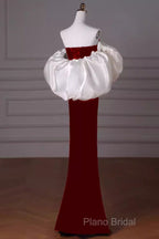 Mermaid Strapless Red Formal Prom Dresses Long Party Dresses