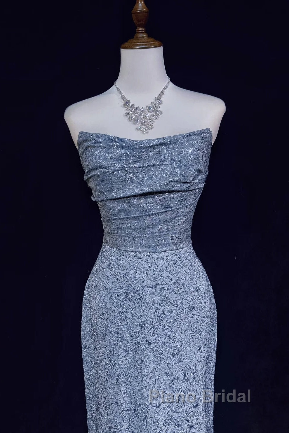 Mermaid Strapless Sequined Long Formal Prom Dresses Elegant Formal Evening Dresses