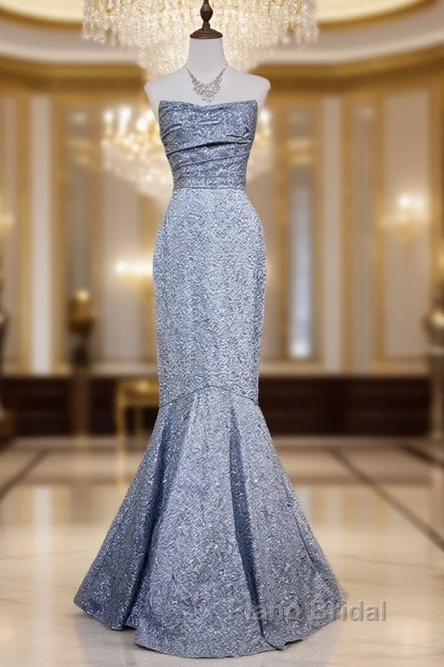 Mermaid Strapless Sequined Long Formal Prom Dresses Elegant Formal Evening Dresses Main image
