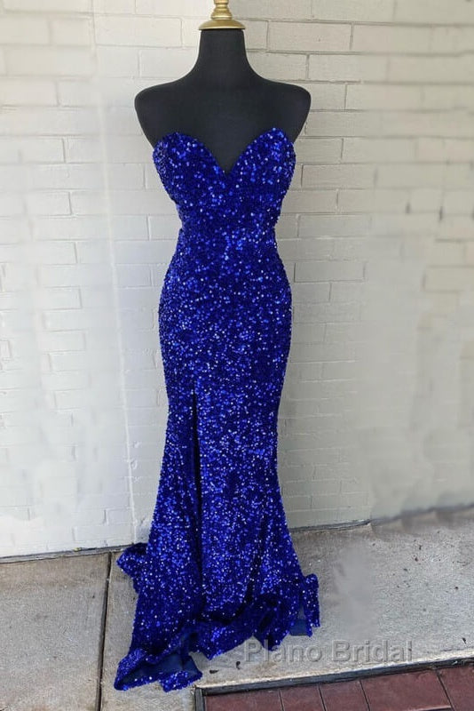 Mermaid Strapless Split Sequin Dresses Secondary image