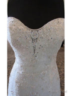 Mermaid Straps Beading Court Train Tulle Wedding Dress