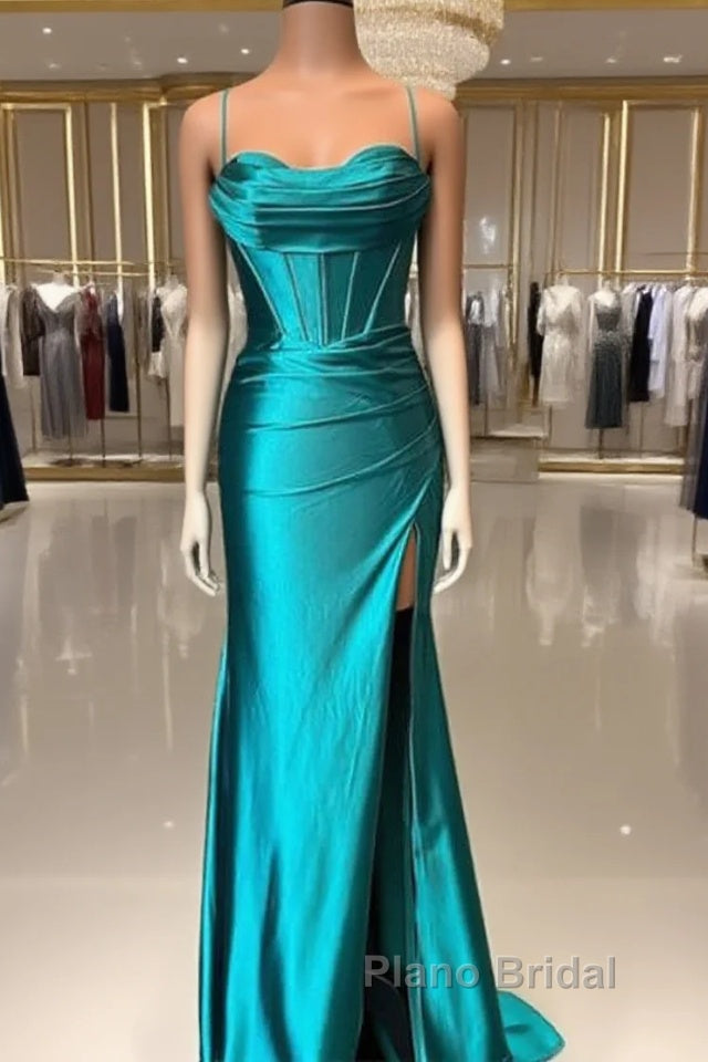 Mermaid Sweetheart Corset Back Satin Dresses Main image