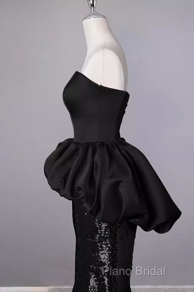 Mermaid Sweetheart Long Black Sequin Formal Prom Dresses