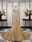 Mermaid Sweetheart Sequin Sweep Train Tulle Dress