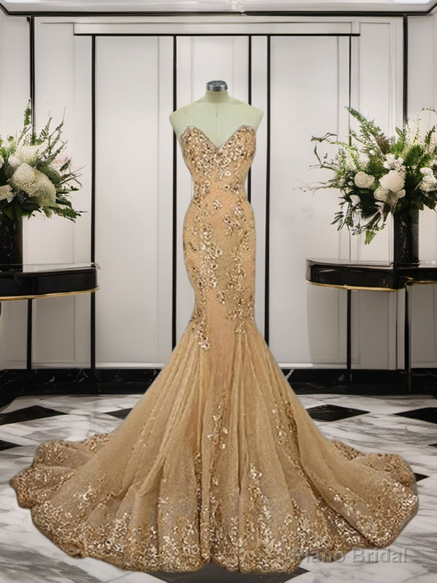 Mermaid Sweetheart Sequin Sweep Train Tulle Dress Secondary image