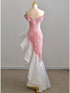 Mermaid / Trumpet Formal Prom Dresses Party Dresses Formal Evening Party Floor Length Sleeveless Off Shoulder Tulle With Pearls Sequin