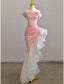 Mermaid / Trumpet Formal Prom Dresses Party Dresses Formal Evening Party Floor Length Sleeveless Off Shoulder Tulle With Pearls Sequin