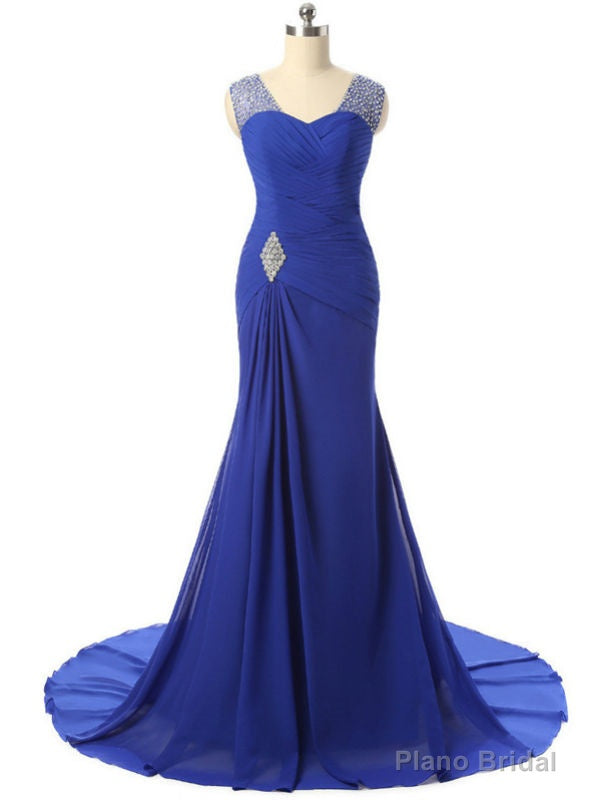 Mermaid V Neck Cap Sleeve Long Mother Of The Bride Dresses Main image