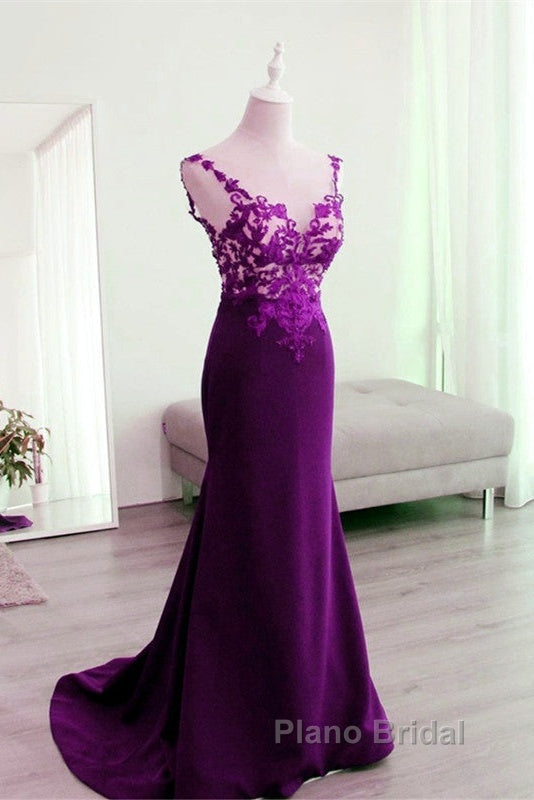 Mermaid V Neck Formal Prom Dresses Lace Open Back Secondary image