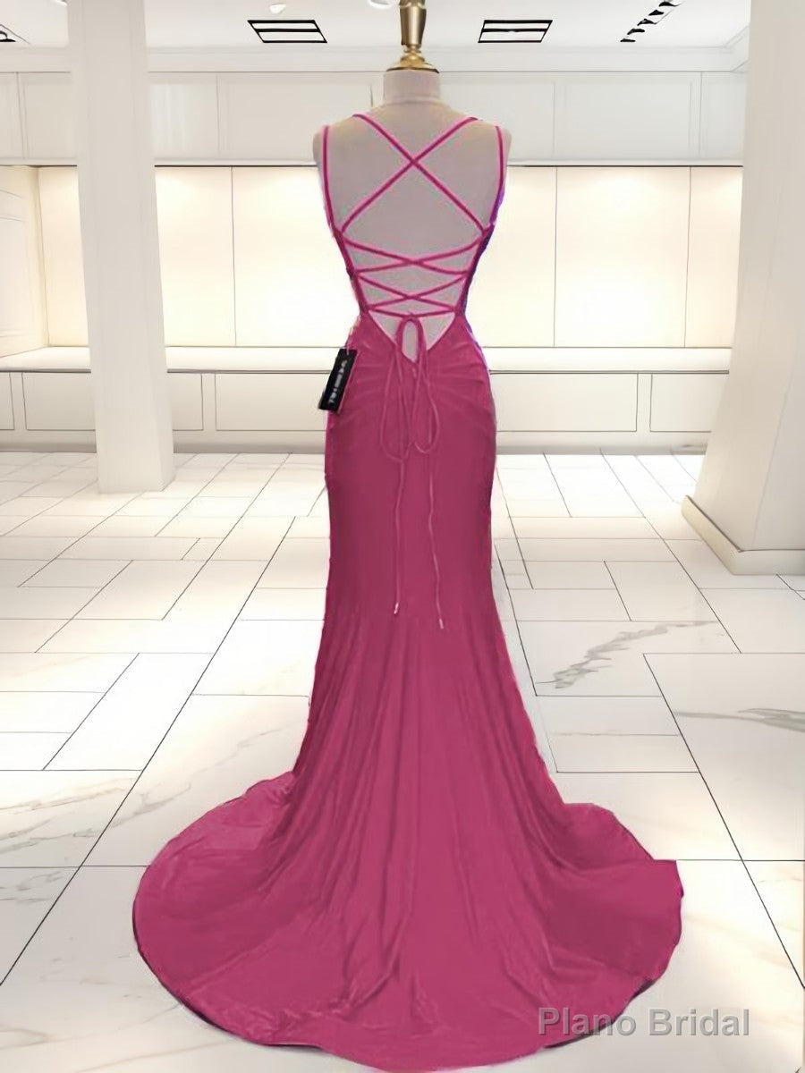 Mermaid V-neck Ruffles Sweep Train Jersey Dress Secondary image
