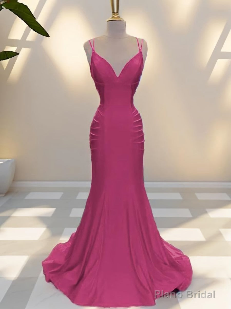 Mermaid V-neck Ruffles Sweep Train Jersey Dress Main image