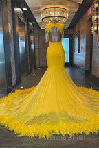 Mermaid V-neck Sequined Beaded Floor-length Sleeveless Open Back Formal Prom Dress