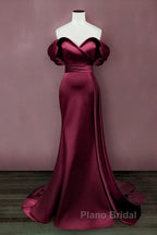Mermaid Violet Formal Prom Dresses Off The Shoulder
