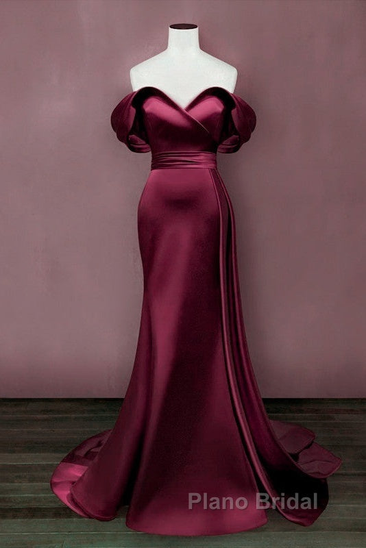 Mermaid Violet Formal Prom Dresses Off The Shoulder