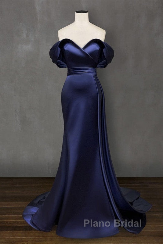 Mermaid Violet Formal Prom Dresses Off The Shoulder