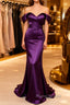 Mermaid Violet Formal Prom Dresses Off The Shoulder
