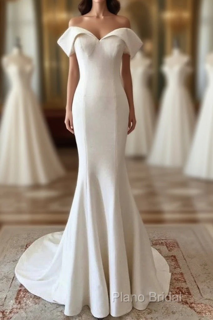 Mermaid Wedding Dresses Satin Off Shoulder Main image