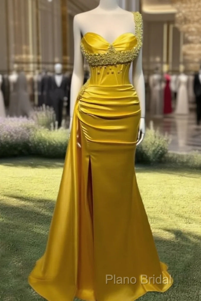 Mermaid Yellow Pearl Strap Dresses Main image