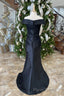 Black Floral Appliques Off-Shoulder Mermaid Long Mother of Bride Dresses with Slit