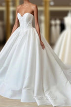 Minimalist Corset Satin Wedding Dresses