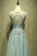 Mint Green Tulle Short Lace Beaded Knee Length Wedding Party Dresses, Lovely Homecoming Dresses Formal Prom Dresses