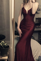 Modest Mermaid Burgundy Formal Prom Dresses 22Th Birthday Outfit