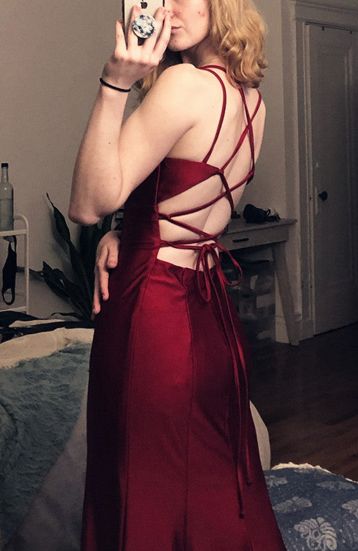 Modest Mermaid Burgundy Formal Prom Dresses 22Th Birthday Outfit