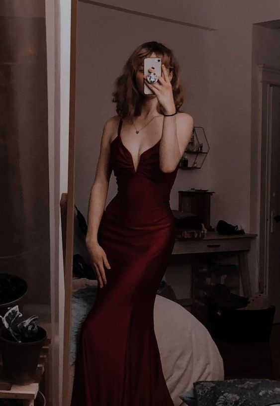 Modest Mermaid Burgundy Formal Prom Dresses 22Th Birthday Outfit