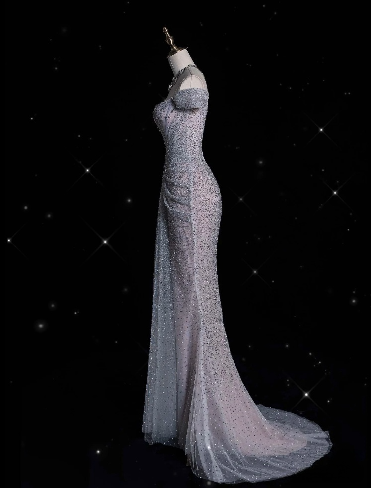 Modest Mermaid Off The Shoulder Sequin Long Formal Prom Dresses Formal Graduation Party Dresses Formal Evening Dresses