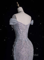 Modest Mermaid Off The Shoulder Sequin Long Formal Prom Dresses Formal Graduation Party Dresses Evening Dresses