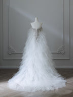 Modest Mermaid Off The Shoulder White Tulle Long Wedding Dresses Brides Dresses Ss3843