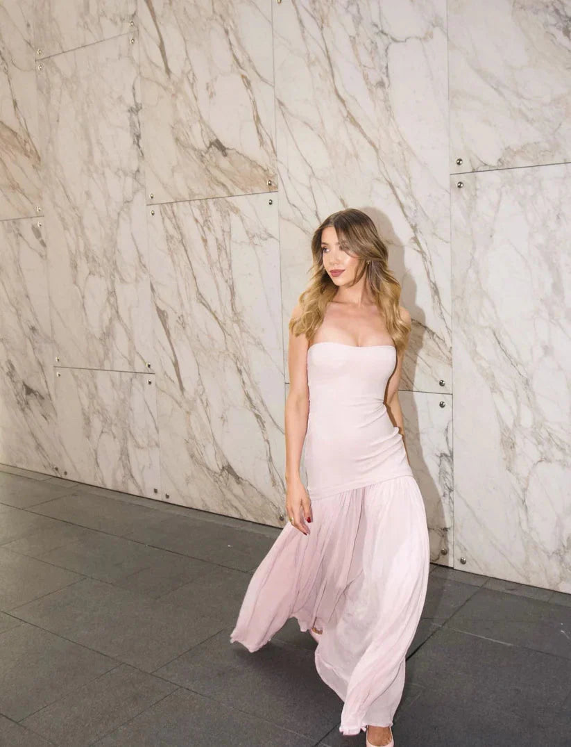 Modest Mermaid Pink Long Formal Prom Dresses Formal Graduation Party Dresses Formal Evening Dresses