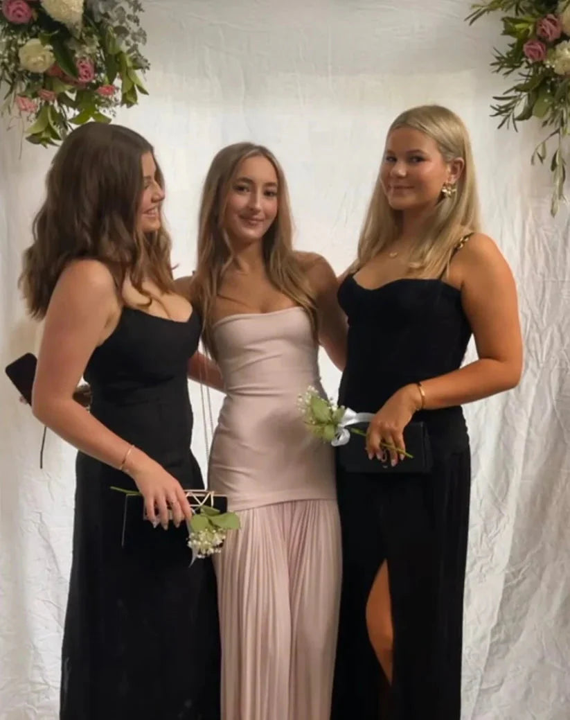 Modest Mermaid Pink Long Formal Prom Dresses Formal Graduation Party Dresses Formal Evening Dresses