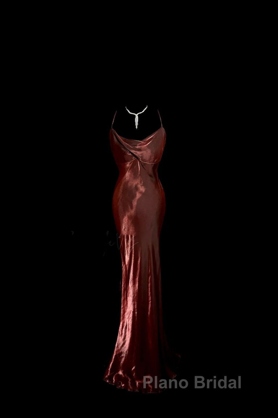 Modest Mermaid Spaghetti Straps Burgundy Formal Prom Dresses Ruffle Long Party Dresses Secondary image