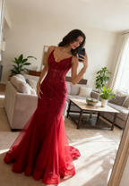 Modest Mermaid Spaghetti Straps Burgundy Sequin Formal Gown 23Rd Birthday Dresses Formal Prom Dresses 20Th Birthday Outfits