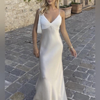 Modest Mermaid Spaghetti Straps Long Formal Prom Dresses