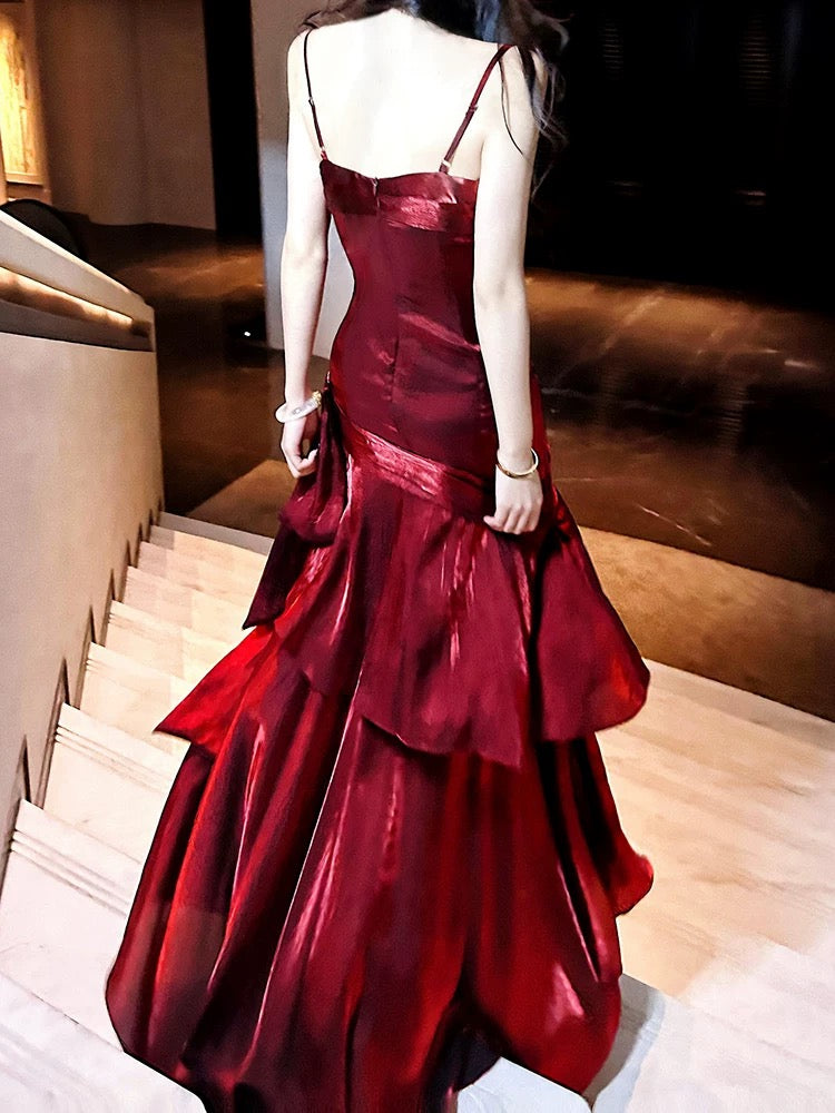Modest Mermaid Spaghetti Straps Long Formal Prom Dresses Birthday Party Dresses Formal Evening Gowns Secondary image