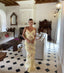 Modest Sheath Straps Chiffon Yellow Formal Prom Dresses