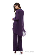 Mother of The Bride Dresses Pants Suit Long Sleeves with Jacket Outfit