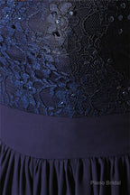 Navy Blue Chiffon Sweetheart Lace Beading Short Homecoming Dresses