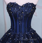 Navy Blue Lace Applique Tulle Long Party Dresses Formal Gown Off Shoulder Floor Length Formal Prom Dresses