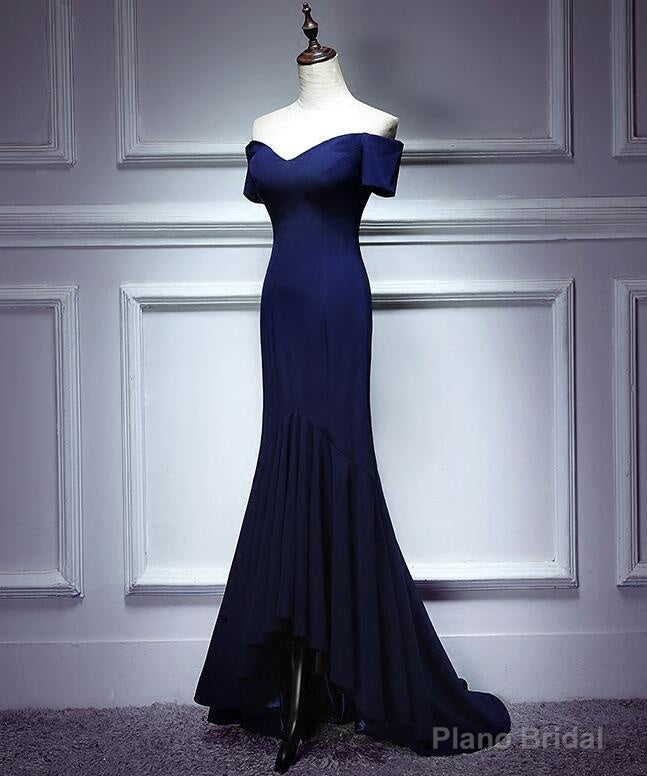 Navy Blue Mermaid Sweetheart Long Evening Dress, Blue Prom Dresses Secondary image