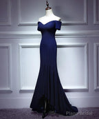 Navy Blue Mermaid Sweetheart Long Evening Dress, Blue Prom Dresses