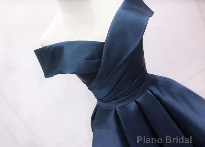Navy Blue Satin Homecoming Dress Party Dress Sweetheart Prom Dress prom dresses shops Secondary image